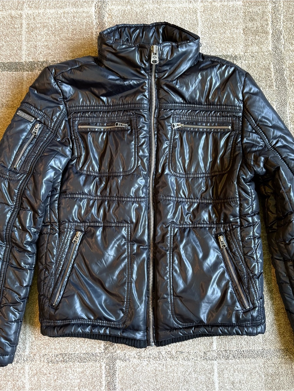 BUFFALO David Bitton Black Padded Quilted Puffer Winter Jackets Coat Womens Sz S